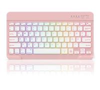 NEWCOO Teclado Bluetooth retroiluminado en 7 colores | Teclado Bluetooth portátil inalámbrico para iPhone, iPad, Samsung, Lenovo, Huawei, compatible con Windows, Android, iOS