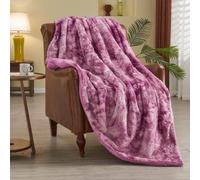 NEWCOSPLAY Manta de Piel sintética súper Suave con Respaldo de Sherpa, Manta Decorativa cálida y acogedora para Dormitorio, sofá y Piso (Morado Claro, Manta (50 x 60 Pulgadas)