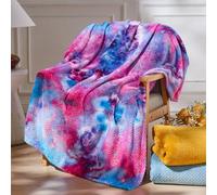 NEWCOSPLAY Manta súper suave de franela sedosa de primera calidad con patrón de hojas de forro polar, manta ligera para todas las estaciones (888 - arco iris púrpura profundo, manta (50 x 60 pulgadas)