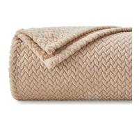 NEWCOSPLAY Manta súper Suave de Franela Sedosa patrón de Hojas, Manta Ligera para Uso en Todas Las Estaciones (888-marrón, Manta (50 x 60 Pulgadas)