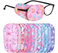 Newcotte 12 parches oculares para niños pequeños, reutilizables, ajustables, para gafas, parche para ojo izquierdo o derecho, varios patrones (mariposa)