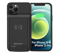 NEWDERY 4800mAh Akku Hülle für iPhone 12&12 Pro tragbare Ladebatterie Zusatzakku Externe Handyhülle Batterie Wiederaufladbare Schutzhülle Powerbank Akku Case für iPhone 12&12 Pro