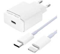Newding Cargador Rápido 25W con Cable 1.5m para Phone 14 Pro MAX, 13, 12, 11, XR, XS, SE, Adaptador de Corriente USB C PD Enchufe de Pared