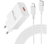Newding - Cargador rápido compatible con Samsung Galaxy A17, A16, A15 5G, A14, A13, A12, A06, A05, A05s, A04s, A55, A54, A52, A35, A33, A32, A25 QC 3.0 Adaptador de corriente USB con cable USB C