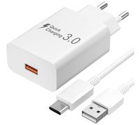 Newding - Cargador rápido para Oppo, Google, Motorola, Realme, HTC, Sony, Fast Charging Adaptador Secture USB para Oppo con cable tipo C de 1,5 m