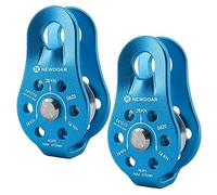 NewDoar CE Certificado 28KN/6298lb Micro Polea Carro Lateral Fijo para Escalada, elevación de Rescate, Enganche-Azul 1 Uds