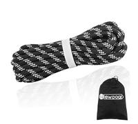 NewDoar Cuerda de escalada estática de 8 mm, para árbol arborista, montañismo, cuerda de velero, líneas de muelle, arrastre de arrastre (negro 8 mm, 50 pies)