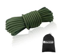 NewDoar Cuerda para exteriores de 18 KN de 10 mm, de alta resistencia, doble trenza, multifuncional, para camping, senderismo, pesca, transporte de cargas, hamacas, tiendas de campaña (verde militar