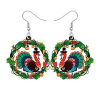 NEWEI Acrílico Acción de Gracias Anime Turquía Pollo Pendientes Para Mujer Niño Chica Moda Charm Joyería Regalos, Acrílico, No es una piedra preciosa