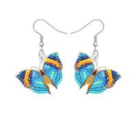 NEWEI Acrílico Floral Mariposa Pendientes Colgante para Mujeres Niñas Lindo Primavera Verano Joyería Mariposa Regalos para Amantes de los Insectos Fiesta Favores Accesorios Charms (Azul)