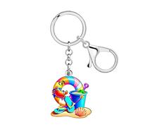 NEWEI Acrílico Lindo Llavero Palmera Playa Amantes de la Playa Regalos de Vacaciones para Mujeres Niñas Llaves de Coche Cartera Mochila Accesorios (Multicolor)