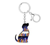 NEWEI Acrílico Lindo Llavero Perro Amante de los Libros Llavero Regalos para Mujeres Chicas Amantes de los Perros Accesorios para Bolsos Llaves de Coche (Labrador)