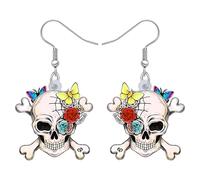 NEWEI Cute Halloween Pirata Calavera Pendientes Colgante Charms Moda Joyería Para Mujer Niña Regalo (Pirata G)