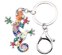 NEWEI Esmalte Lagarto Gecko Llavero Coche De Coche De Moda Accesorios Para Mujer Niña Regalo Charms (Multicolor)