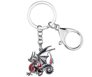 NEWEI Lindo llavero de dragón para mujeres y niñas, accesorios para bolsa de coche (negro)