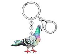 NEWEI Llavero acrílico con forma de paloma, llavero de pájaro, llaveros para mujeres y niñas, bolsos, accesorios, regalos, Verde, M