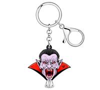 NEWEI Llavero acrílico de Halloween con calavera de terror, zombi, llavero de muñeca vudú, joyería para mujeres y niñas, accesorios de coche, Vampire, M