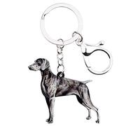 NEWEI Llavero acrílico para perros para mujeres y niñas, lindo llavero de perro para regalos (Gris Weimaraner)