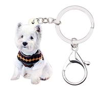 NEWEI Llavero acrílico para perros para mujeres y niñas, lindo llavero de perro para regalos (Western Highland Terrier)