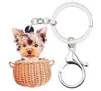 NEWEI Llavero acrílico para perros para mujeres y niñas, lindo llavero de perro para regalos (Yorkshire Terrier.)