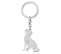 NEWEI Llavero De Acero Inoxidable De Perro Lindo Llavero Del Perro Del Animal Doméstico Para Las Mujeres Muchachas Llaves Del Coche Del Bolso Charms (Labrador Plateado)