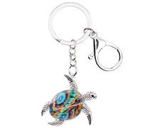 NEWEI Llavero de aleación de zinc con diseño de tortuga marina para mujeres y niñas, azul, W2L1
