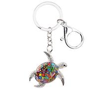 NEWEI Llavero de aleación de zinc con diseño de tortuga marina para mujeres y niñas, multicolor, W2L1