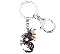 NEWEI Llavero de dragón esmaltado para mujeres y niñas, Café, M