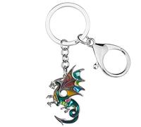 NEWEI Llavero de dragón esmaltado para mujeres y niñas, regalos de dragones, Albahaca, W2L2