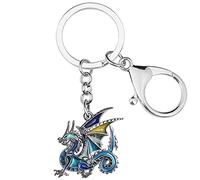 NEWEI Llavero de dragón esmaltado para mujeres y niñas, regalos de dragones, Azul, M