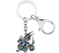 NEWEI Llavero de dragón esmaltado para mujeres y niñas, regalos de dragones, Verde, W2L2