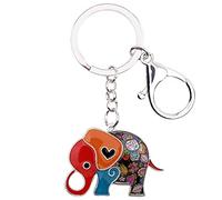 NEWEI Llavero de elefante esmaltado, accesorios para llavero de elefante, regalos para mujeres y niñas, Floral, M