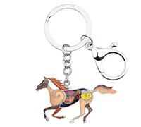 NEWEI Llavero esmaltado con forma de caballo de pony, bonitos llaveros para mujeres y niñas (Café)