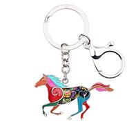 NEWEI Llavero esmaltado con forma de caballo de pony, bonitos llaveros para mujeres y niñas (Cereza)
