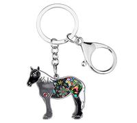 NEWEI Llavero esmaltado con forma de caballo de pony, bonitos llaveros para mujeres y niñas (Sombra)