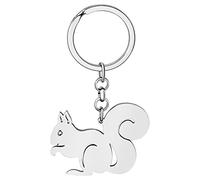 NEWEI Llavero Lindo de La Ardilla Del Acero Inoxidable Charms Del Bolso Del Monedero de Los Accesorios para Las Mujeres Niñas (Chapado En Plata A)