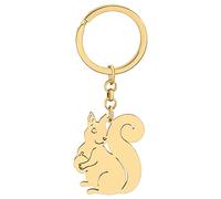 NEWEI Llavero Lindo de La Ardilla Del Acero Inoxidable Charms Del Bolso Del Monedero de Los Accesorios para Las Mujeres Niñas (Chapado En Oro B)