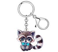 NEWEI Llaveros acrílicos de mapache del norte, anillos de joyería de animales de la selva, bolso de mano, dijes de coche, regalo para mujeres y niñas, Mapache C, M