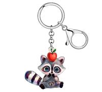 NEWEI Llaveros acrílicos de mapache del norte, anillos de joyería de animales de la selva, bolso de mano, dijes de coche, regalo para mujeres y niñas, Mapache B, M