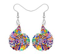 NEWEI Pendientes colgantes acrílicos coloridos de concha de caracola, regalos de playa para mujeres, lindo tema de conchas marinas, joyería de verano, regalos bohemios para amantes de la playa, Medium