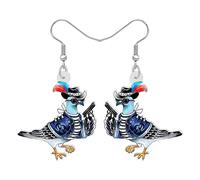 NEWEI Pendientes de acrílico con diseño de paloma y pájaro, colgantes de gota larga, joyería de animales para mujeres y niñas, Acrílico, No es una piedra preciosa
