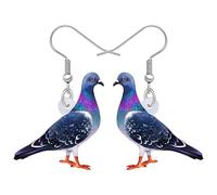 NEWEI Pendientes de acrílico con diseño de paloma y pájaro, gran gota, colgante, dulce loro, joyería de animales para mujeres y niñas, regalo, Medium, Acrílico, No es una piedra preciosa