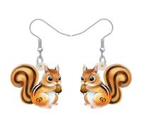 NEWEI Pendientes de ardilla de Navidad de acrílico, joyería colgante de ardilla para mujeres, niños y niñas, Acrílico, No es una piedra preciosa