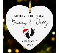 NewEleven Regalos para mamá y papá - Anuncio de embarazo para marido, esposa, familia, regalos de embarazo para futura mamá, para nueva mamá, nuevo papá, nuevos padres - Bola de Navidad