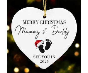 NewEleven Regalos para mamá y papá - Anuncio de embarazo para marido, esposa, familia, regalos de embarazo para futura mamá, para nueva mamá, nuevo papá, nuevos padres - Bola de Navidad