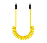 Newell Cable USB-C - USB-C 100 W, 1,5 m, silicona, en espiral amarillo-negro