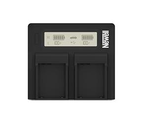 Newell DC-LCD - Cargador de batería de Doble Canal para baterías NP-FW Serie con Pantalla