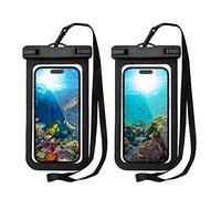 Newellsail 2 Piezas Funda Impermeable Universal Bolsa para Móvil Estanca a Prueba de Agua Funda Subacuática de Doble Sellado para Teléfonos Inteligentes de hasta 6,7 Pulgadas (Negro)