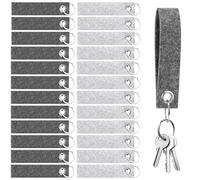 Newellsail Llaveros de Fieltro con Anillo de Acero Inoxidable Llavero Personalizado Colgantes de Fieltro en Blanco para Decoración de Bricolaje Manualidades 24 Piezas