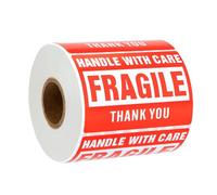 Newellsail Pegatinas Frágiles, Manejar con Cuidado Frágiles Gracias, Etiquetas Adhesivas Rojas de Advertencia para embalaje envío mudanza, 500 Etiquetas (7,6 x 5,1 cm)